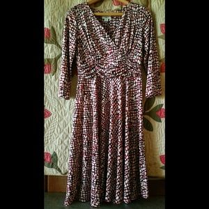 Cato surplice midi dress size 10 M-L EUC